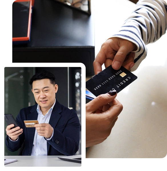 Checking a credit report and card details on mobile